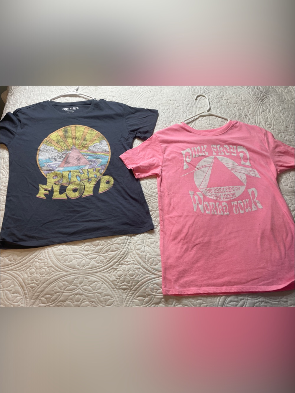 Pink Floyd Kids Tee Duo — Black & Bright Pink Graphic Tees